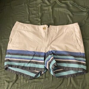 Columbia size 8 blue and white striped 100% cotton shorts